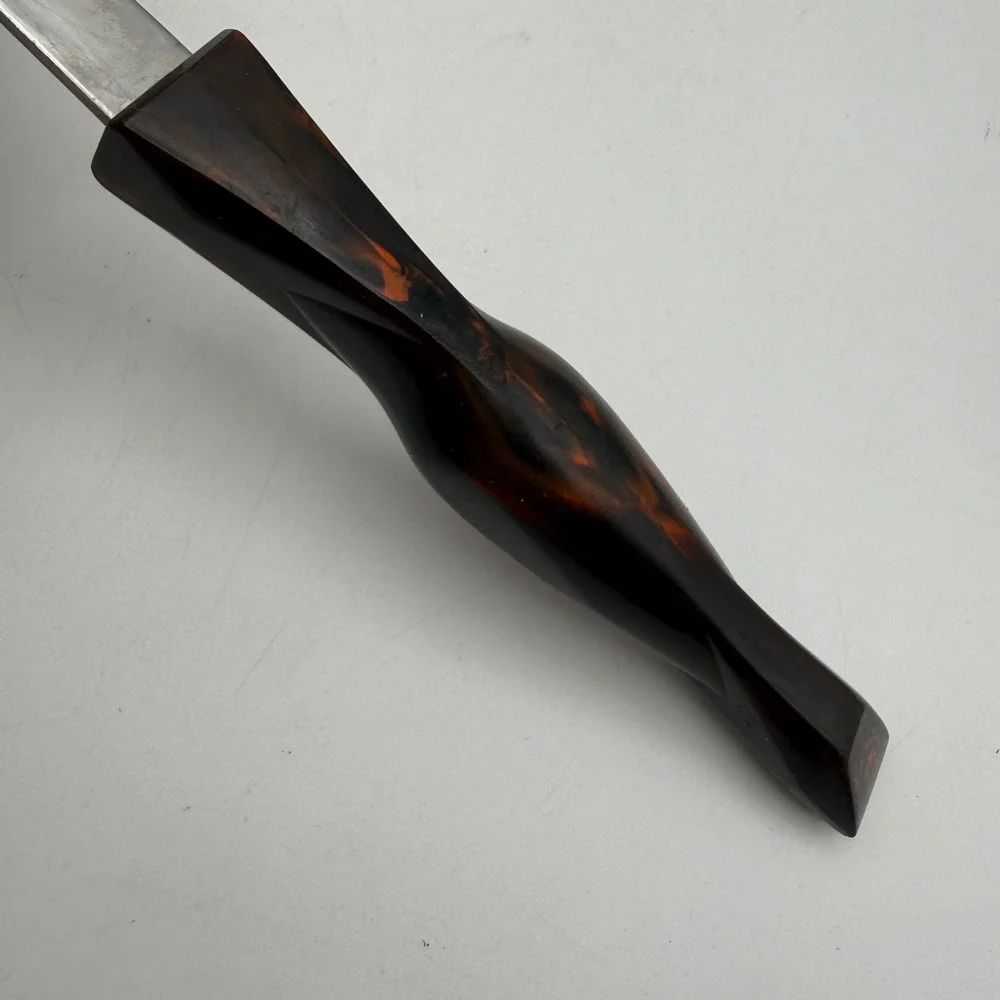 Cutco Slotted Turner Spatula No 1716 Brown Marbled Handle Stainless Steel USA